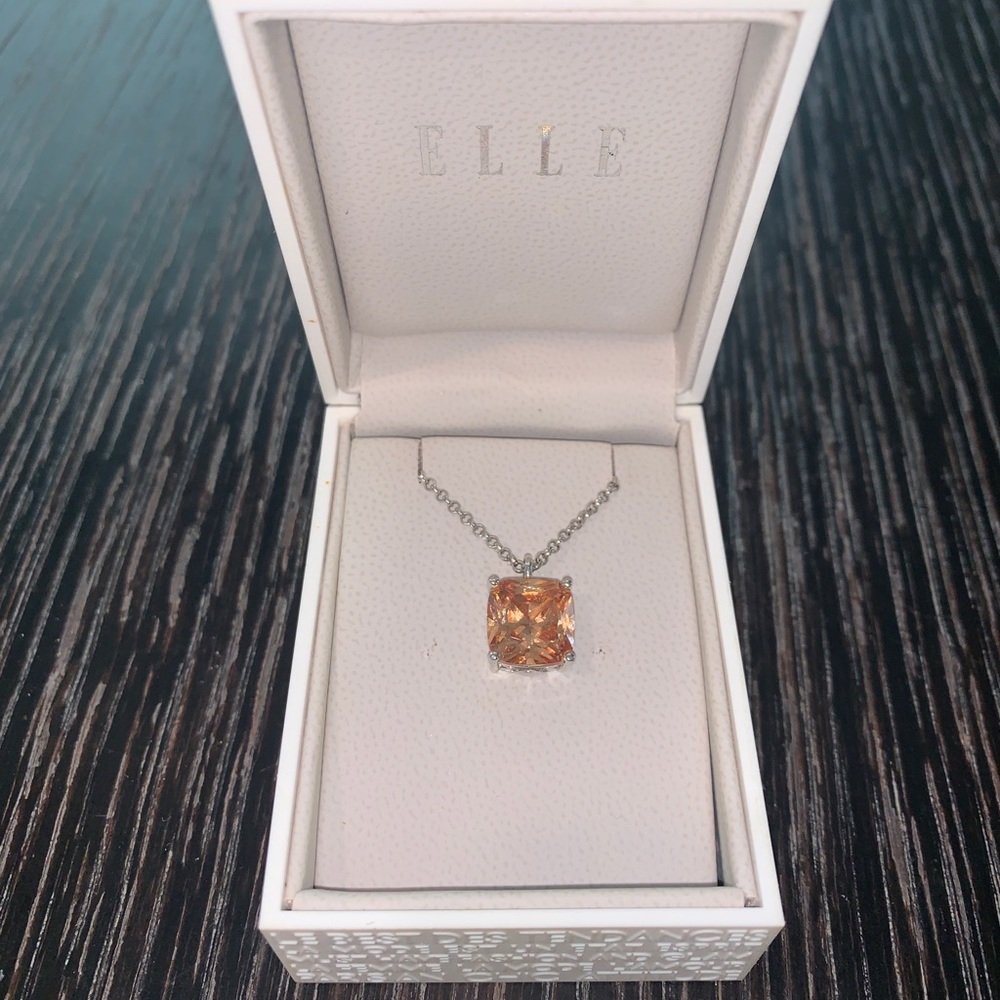 ELLE Jewelry 16-18” Orange Citrine Pendant
